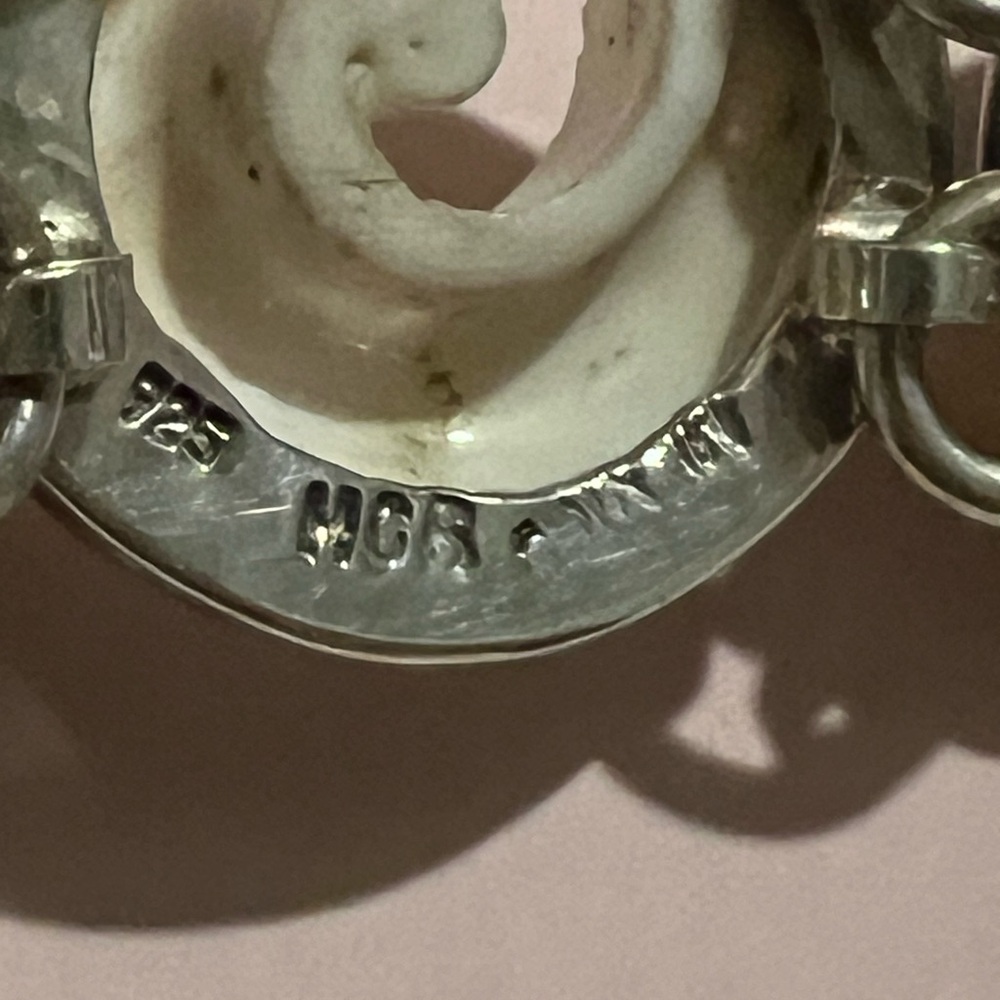 Sterling Silver Heavy Multi-Shell Link Toggle Bra… - image 4